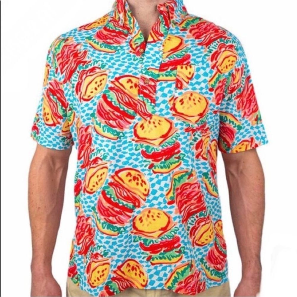 Chubbies The Nutter Hamburger print Shirt‎ cotton Size L